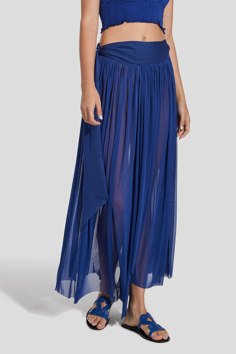 Delfis cobalt asymmetric skirt