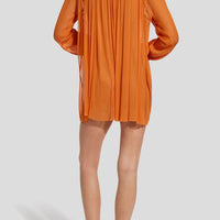 Arcadia orange silk-tulle blouse