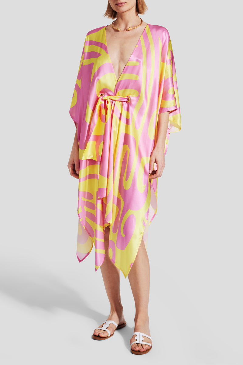 Dioni yellow printed cover up