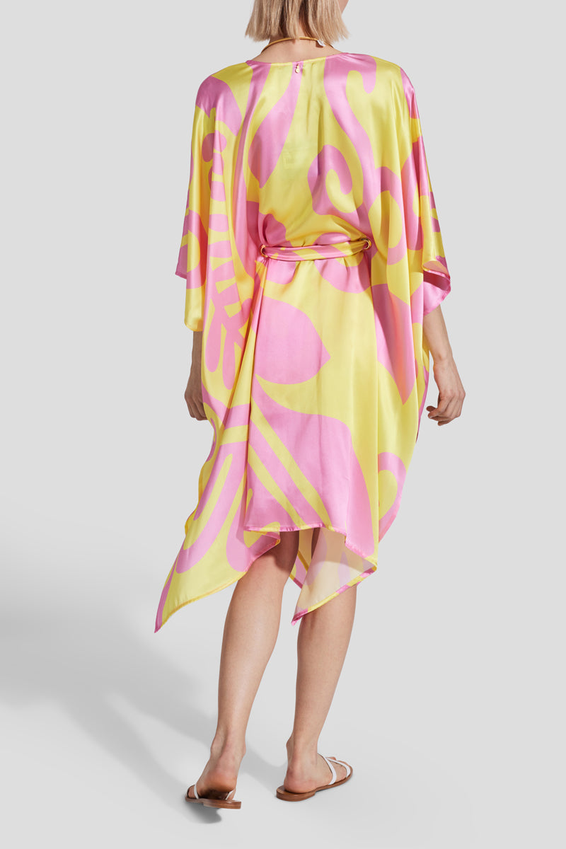 Dioni yellow printed cover up