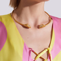 Thalia gold plated collar necklace