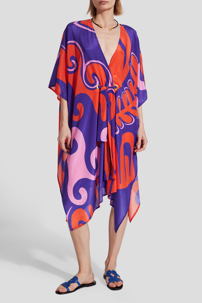 Dioni purple printed cover up