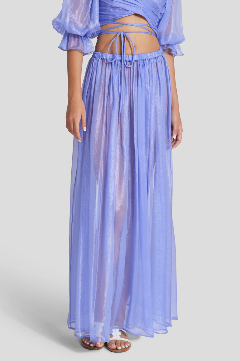 Melina glitter-infused lavender skirt