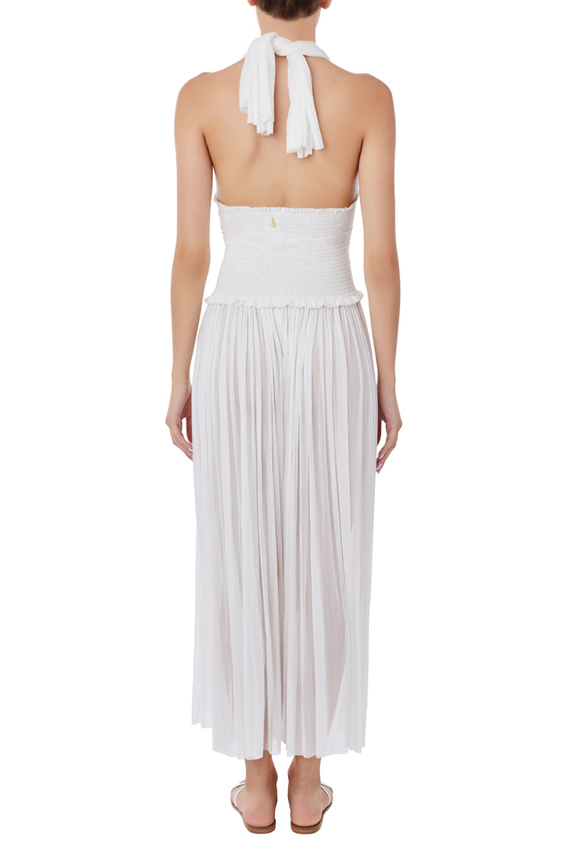 Tyche white silk-tulle jumpsuit