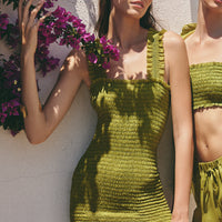 Eugenia glitter-infused lime dress/skirt