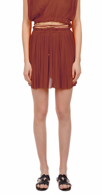Antigone terracotta mini skirt