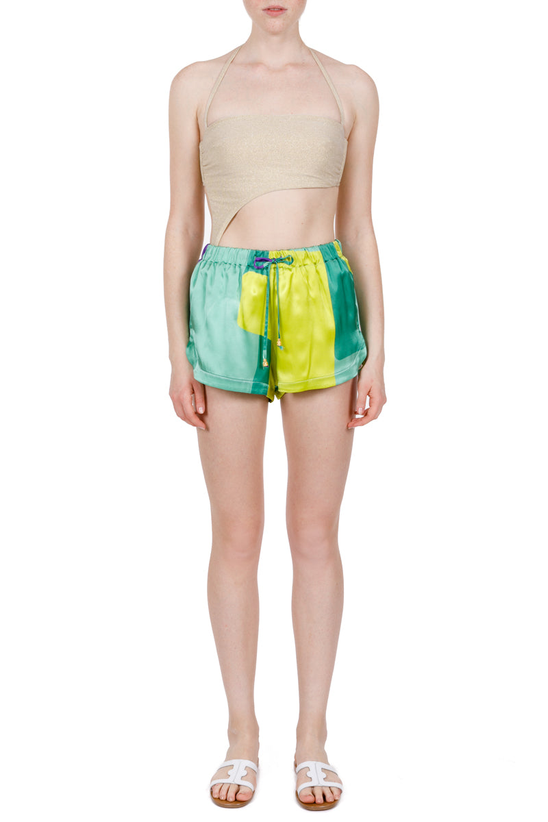 Fano multicolor silk shorts