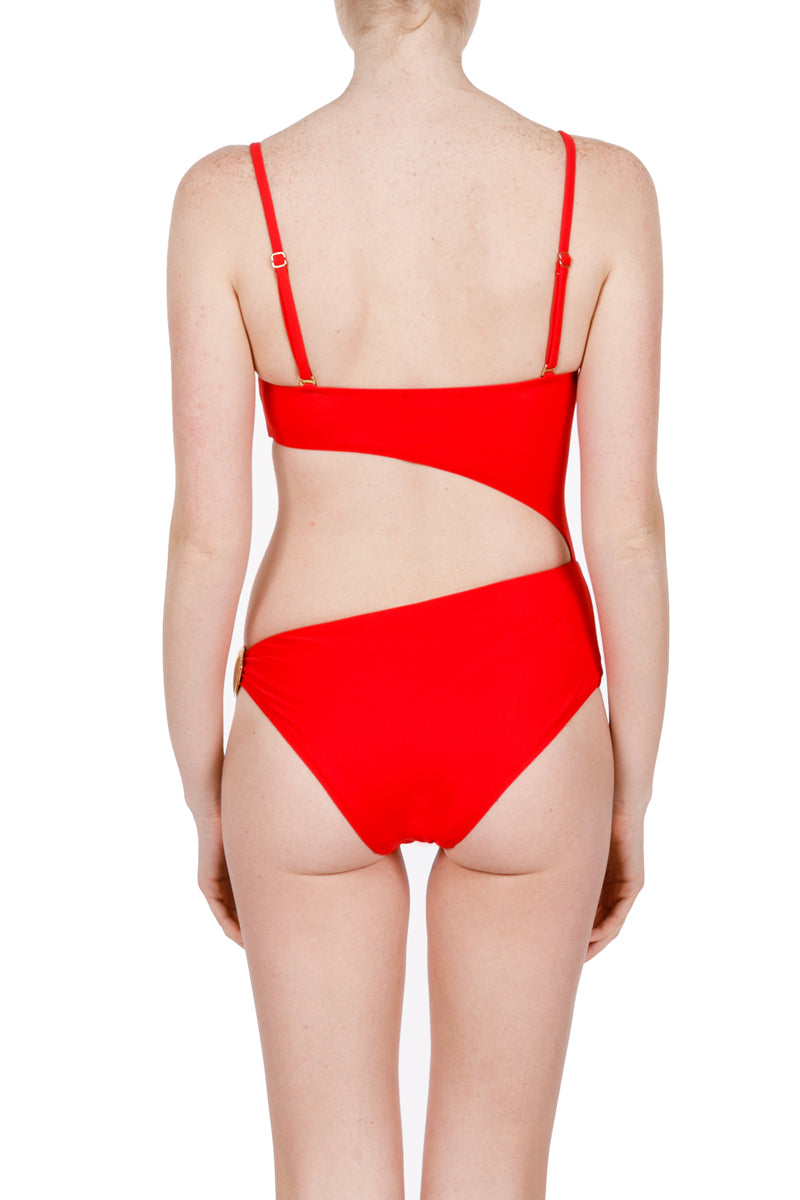 Artemis red cutout swimsuit