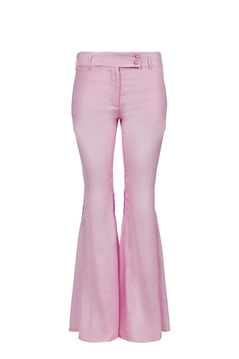 Kaia pink silk bootcut pants