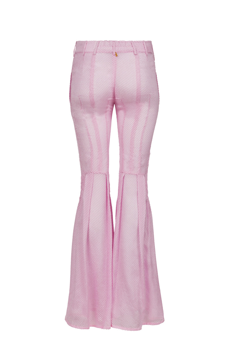 Kaia pink silk bootcut pants